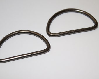 6x D-Ring 40 mm / 38mm schwarz-silber ab 6 Stück (EUR 0,40/St.) D-Ringe  20 mm Durchlasshöhe