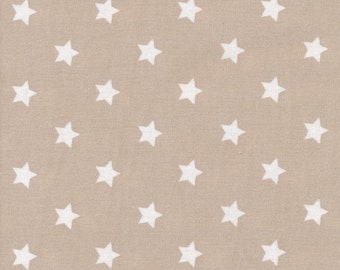 AU Maison Star big beige beschichtete Baumwolle (EUR 21,00/m) Sterne Stern beschichtet Oilcloth Wachstuch