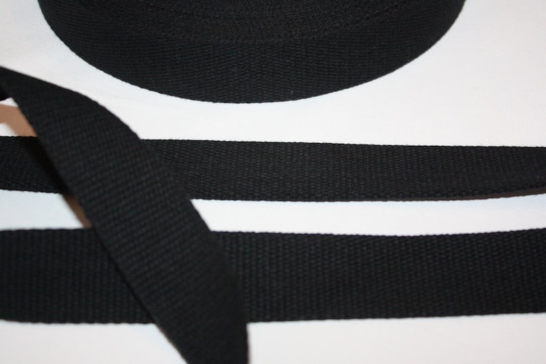 Gurtband Baumwolle 30 mm schwarz EUR 2,50/m Baumwoll-Gurtband Taschengurtband Taschenträger Träger Baumwollband Taschenband image 1