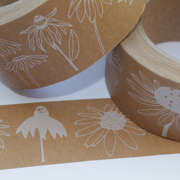 Papier-Klebeband Floralis 50mm Breite 50m Länge (EUR 8,50/St.-EUR 0,17/m) Packband aus Papier Paketband Klebeband blaubeerstern