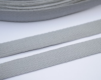 6m Köperband Baumwolle 11 mm hellgrau grau ab 6 Meter (EUR 0,60/m) Baumwoll-Köperband Baumwollköperband helles grau