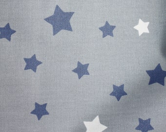 35x160 beschichtete Baumwolle Sterne grau blau weiss dunkelblau (EUR 28,00/m) Stern blau grau