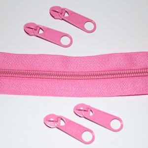 Reißverschluss rosa dunkel inkl. 4x Zipper (EUR 1,90/Set) 5 mm Schiene Endlos-Ware Endlos-Reißverschluss #141
