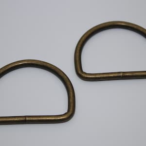 2x D-Ring 40 mm altmessing Stahl ab 2 Stück EUR 0,80/St. messing antik D-Ringe Stahlring Bild 1