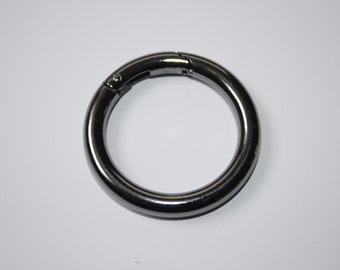 Rundkarabiner schwarz-silber gunmetall 44 mm / 32 mm Taschenring (EUR 3,50/St.) Rund-Karabiner Prym