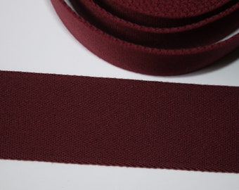 Gurtband weinrot bordeaux 40 mm (EUR 3,20/m) Taschenband unifarben glatte Struktur uni Taschenband Taschengurtband Taschenträger Träger Gurt