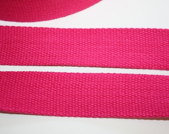 Gurtband Baumwolle 30 mm pink (EUR 2,50/m) Baumwoll-Gurtband Taschengurtband Taschenträger Taschengurt Träger Gurt Baumwollband