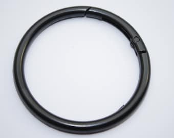 Rundkarabiner XXL schwarz-lackiert 59 mm / 50 mm (EUR 2,90/St.) Ring Rund-Karabiner Schlüsselring Ringkarabiner Schlüsselkarabiner