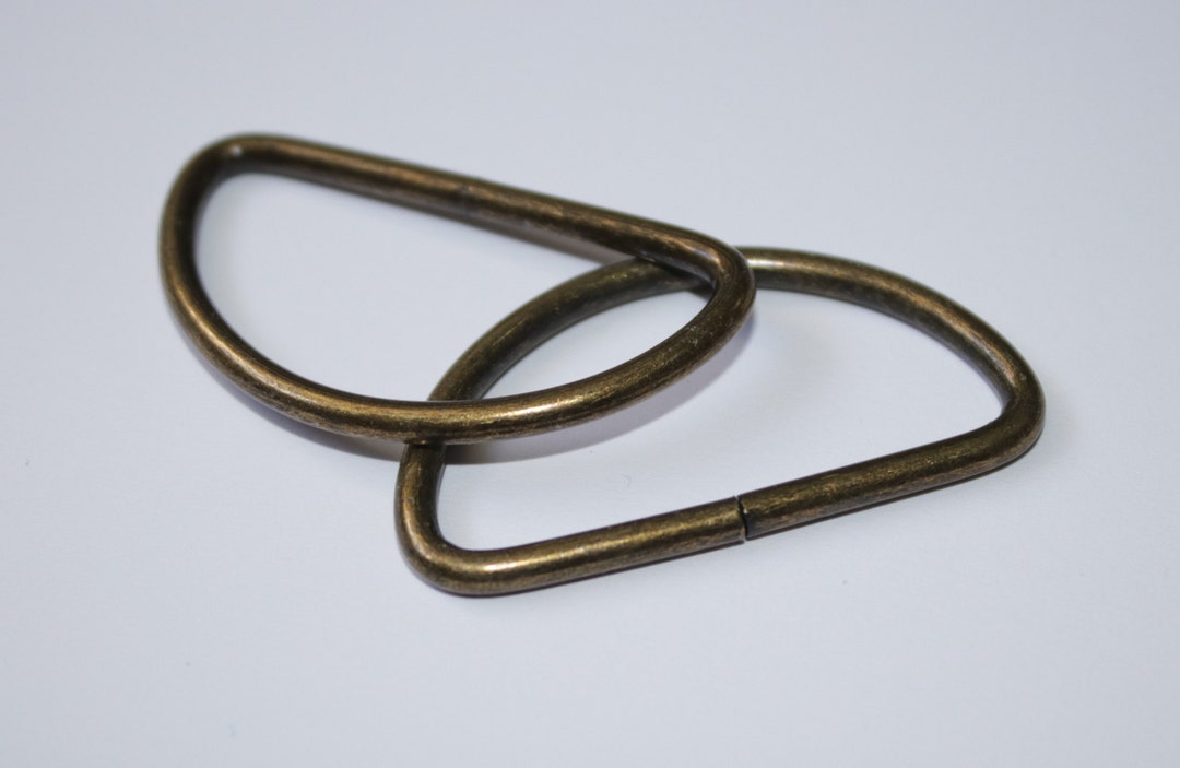 6x D-Ring 40 mm / 38mm altmessing ab 6 Stück (EUR 0,50/St.) D-Ringe 20 ...