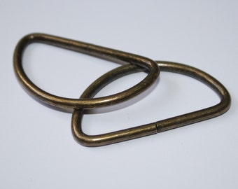 6x D-Ring 40 mm / 38mm altmessing ab 6 Stück (EUR 0,50/St.) D-Ringe 20 mm Durchlasshöhe messing antik bronze