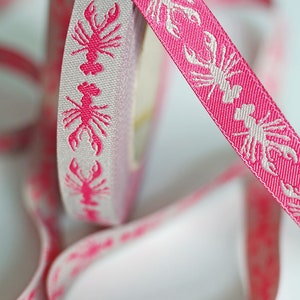 3m Webband Lobster sand lachs Hummer Krebs Cherry Picking ab 3 Meter (EUR 1,30/m) Hummer-Webband beidseitig