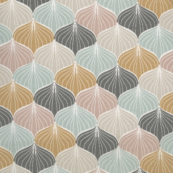 AU Maison Alli charcoal mustard beschichtete Baumwolle (EUR 21,00/m) Zwiebelmuster Oilcloth Wachstuch grau senf senfgelb