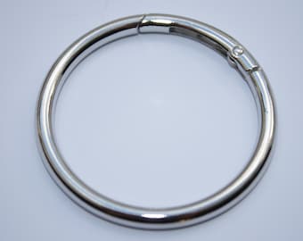 2x Rundkarabiner XXL silber 59mm / 50 mm (EUR 2,90/St.) Ringkarabiner Schlüsselring Ring-Karabiner  Schlüsselring Taschenring LETZTEN