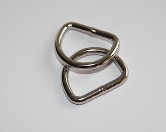6x D-Ring 20 mm silber Stahl ab 6 Stück (EUR 0,40/St.) D-Ringe Halbringe Stahlring RESTMENGE