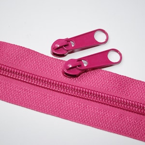 Reißverschluss pink inkl. 2x Zipper (EUR 2,20/Set) 5 mm Schiene Endlos-Ware Endlos-Reißverschluss