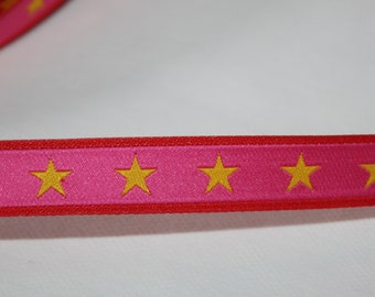 3m Webband Sterne pink gelb ab 3 Meter (EUR 1,30/m) farbenmix Sterneband Stern