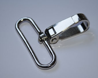 2x Karabinerhaken 50 mm silber "leicht" (EUR 2,90/St.) 45 bis 50 mm Karabiner für Taschen Taschenkarabiner