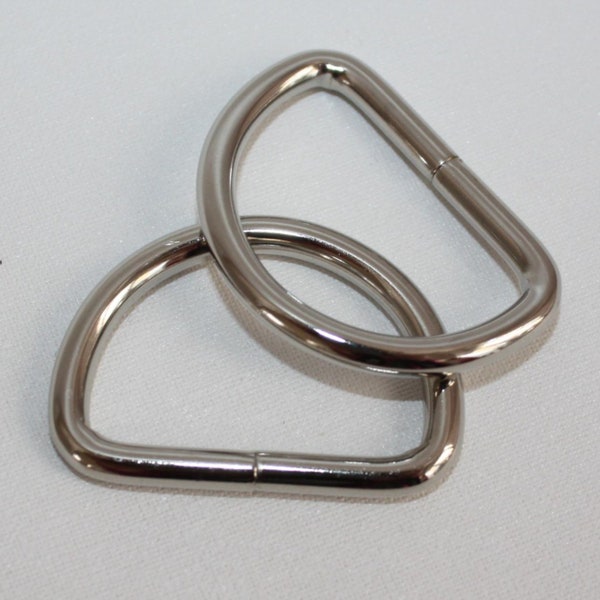 6x D-Ring 30 mm silber 6 Stück = LETZTEN !! (EUR 0,60/St.) D-Ringe Stahl Halbringe Stahlringe