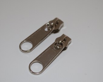 Zipper silber 2 Stück (EUR 0,40/St.) Schieber für 5 mm Schiene Spirale