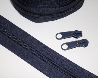 2x 95 cm Reißverschluss blau & 4x Zipper 8mm Schiene dunkelblau (EUR 2,80/Set) Endlos-Ware