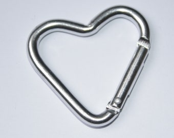 2x Karabiner Herz silber Aluminium ab 2 Stück EUR 1,20/St.) Karabinerhaken Herzkarabiner herzig