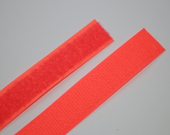 4x 30cm Klettband neonorange Zuschnitte 20 mm Breite ab 4x 30cm Klettverschluss neonpink (EUR 0,70/St.-EUR 2,33/m) zum Aufnähen neon orang