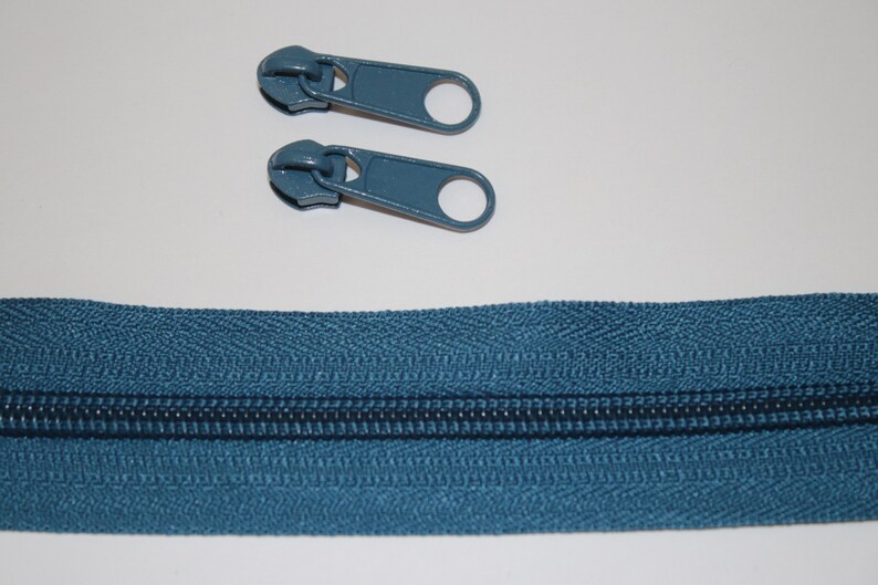 ab 1m Reißverschluss petrol inkl. Zipper 5mm Schiene Endlos-Ware EUR 2,20/Set Endlos-Reißverschluss blau image 2