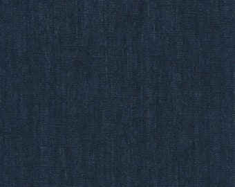 beschichtet Leinen oxford blue AU Maison (EUR 31,00/m) blau dunkelblau beschichteter Leinenstoff RESTMENGE