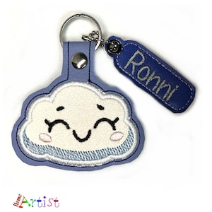 Cloud Keyring Name Pendant Personalised snaptag Backpack Name Tag Suitcase Tag School Bag School Bag School Bag