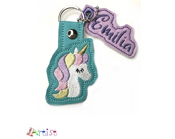 Unicorn Key Holder, Unicorn Keychain, Heart Charm Keyring, Unicorn