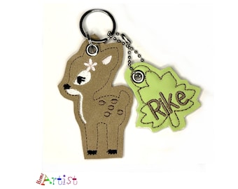 Reindeer  Keyring Name Pendant Personalised snaptag Backpack Name Tag Suitcase Tag School Bag School Bag School Bag