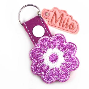 Flower Keyring Name Pendant Personalised snaptag Backpack Name Tag Suitcase Tag School Bag School Bag School Bag