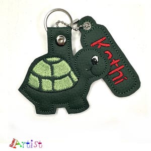 Porte-clés tortue nom pendentif porte-clés sac à dos nom étiquette valise étiquette cartable cartable personnalisé