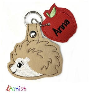 Hedgehog Keyring Name Pendant Personalised snaptag Backpack Name Tag Suitcase Tag School Bag School Bag School Bag
