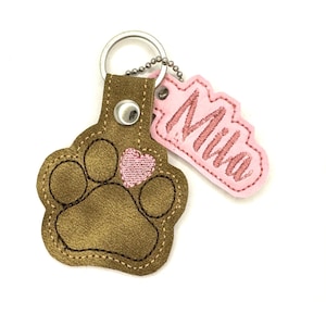 Sleutelhanger poot hond naam hanger sleutelhanger rugzak naamplaatje koffer label schooltas schooltas gepersonaliseerd