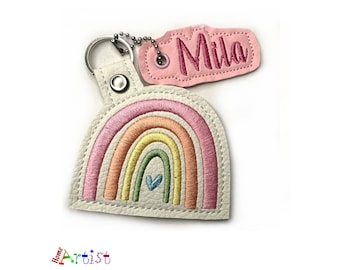 Rainbow Keyring Name Pendant Personalised snaptag Backpack Name Tag Suitcase Tag School Bag School Bag School Bag