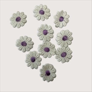 Set mit 10 Gänseblümchen Blumen zum Aufnähen bestickt Aufnäher Applikationen gleich Farbe oder gemicht