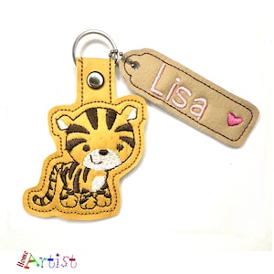 Tiger Keyring Name Pendant Personalised snaptag Backpack Name Tag Suitcase Tag School Bag School Bag School Bag