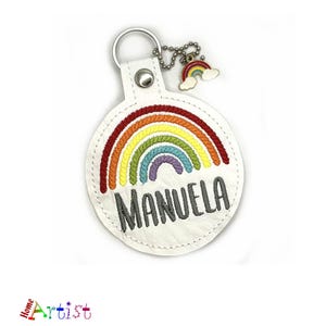Rainbow Keyring Name Pendant Personalised snaptag Backpack Name Tag Suitcase Tag School Bag School Bag School Bag