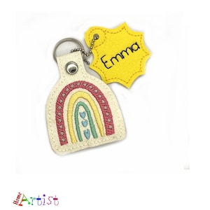 Rainbow Keyring Name Pendant Personalised snaptag Backpack Name Tag Suitcase Tag School Bag School Bag School Bag