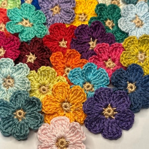 Flower crochet applique flores aplicacion patch free colors choice