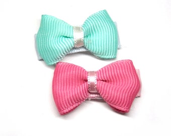 2 Baby Schleife  Haarspangen Bow hair clip Todler - freie Farbwahl Haarschmuck Mädchen Kind Hair clips Kinder