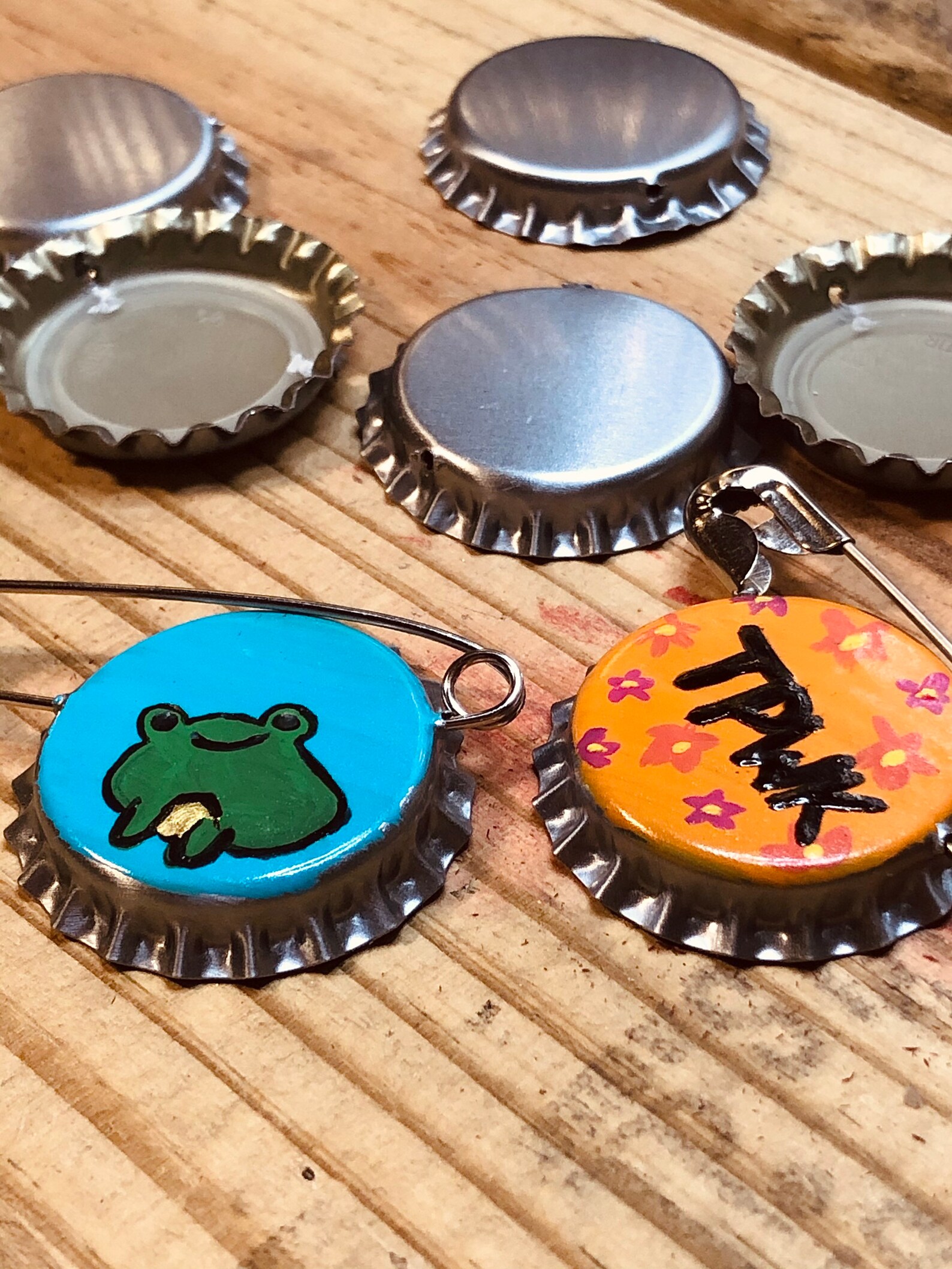 Hand painted bottle cap buttons Etsy
