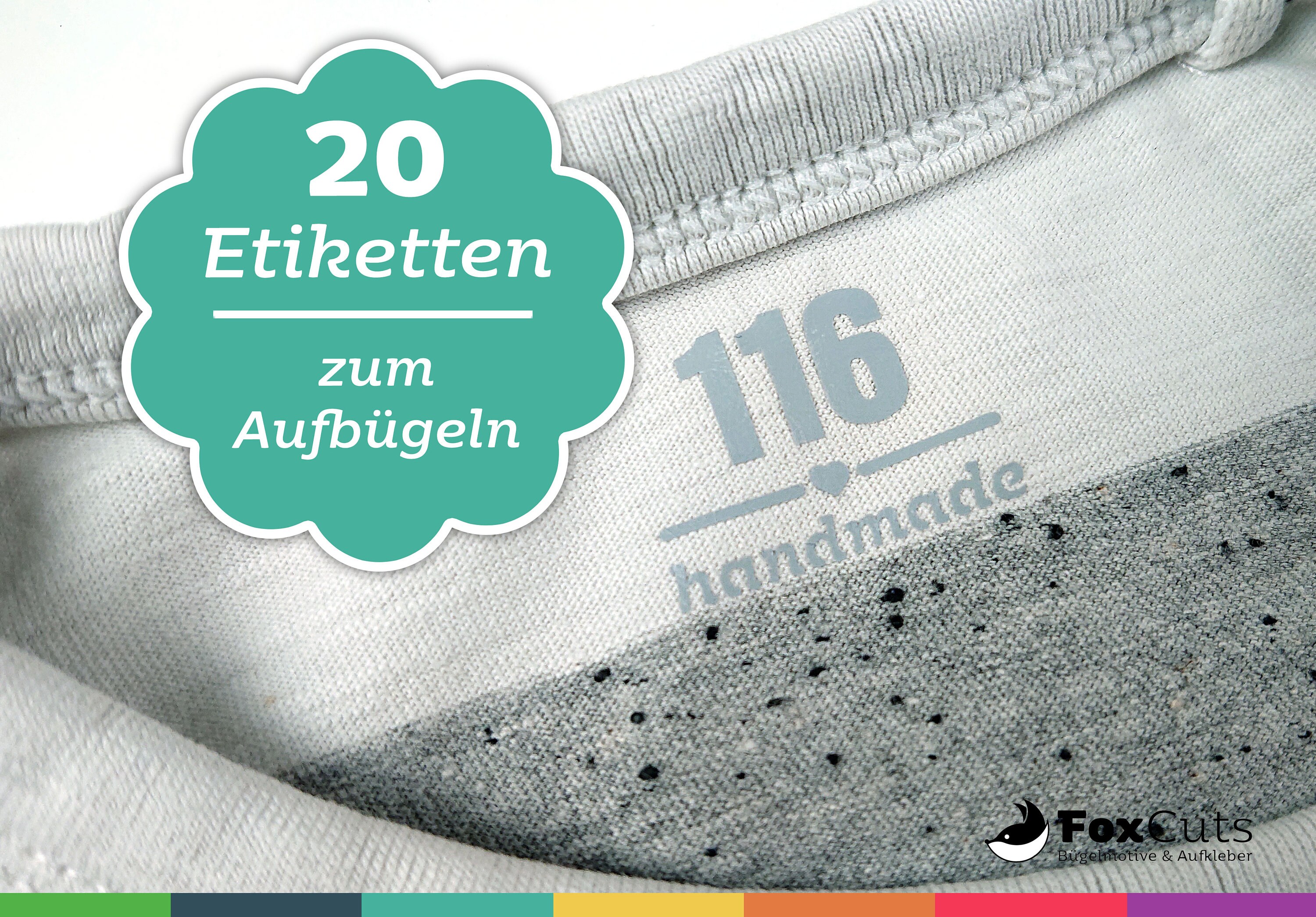 Sylter Nähkultur Grössenetiketten Mixpaket - 40 Stück Kinder Baby Webetiketten 50-80