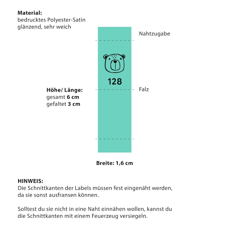 Label zum Annähen, Größenetiketten zum Einnähen, Größenlabel oder Textiletiketten, personalisierte Stoffetiketten, handgemacht & individuell image 4