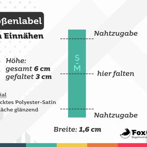 Größenlabel, Größenetiketten, Kleidergrößen zum Einnähen in 18 Farben zur Wahl image 4