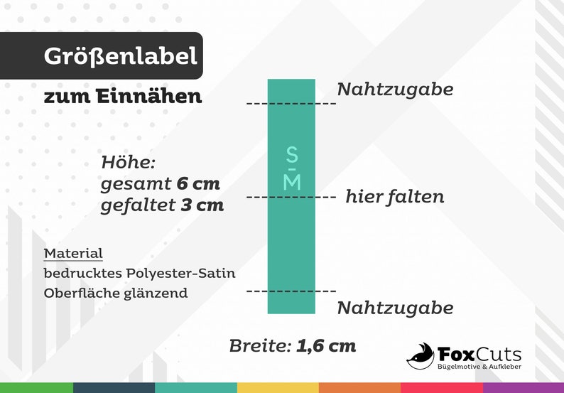 Größenlabel, Größenetiketten, Kleidergrößen zum Einnähen in 18 Farben zur Wahl Bild 4