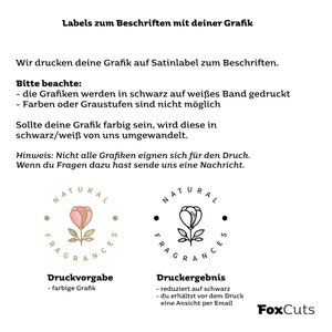 Labels personalisiert zum Nähen, mit Größen beschreibbar, Textilkennzeichnung, Zusammensetzung, Pflege und Waschempfehlung, Logo, Grafik Bild 5