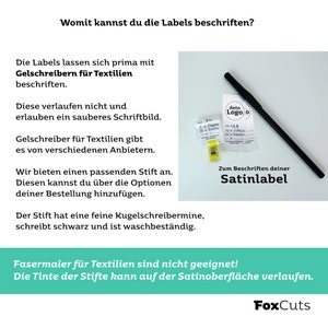 Universal Etikett zum Beschriften, personalisierte Label mit Pflegehinweisen, Pflegetikett für Textilien, Größe zum Ausfüllen, handmade, MU8 immagine 4