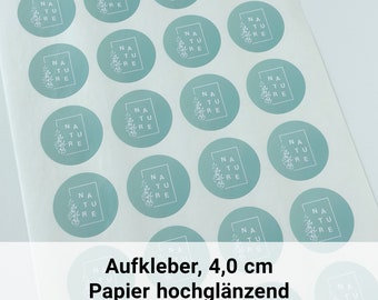 Aufkleber mit Logo, Sticker mit individueller Grafik, Etiketten zum Verpacken, 4cm runde Versandsticker, farbig bedruckt hochglänzend Papier